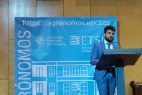 Jesús Semitiel durante un acto organizado por la ETSIA.